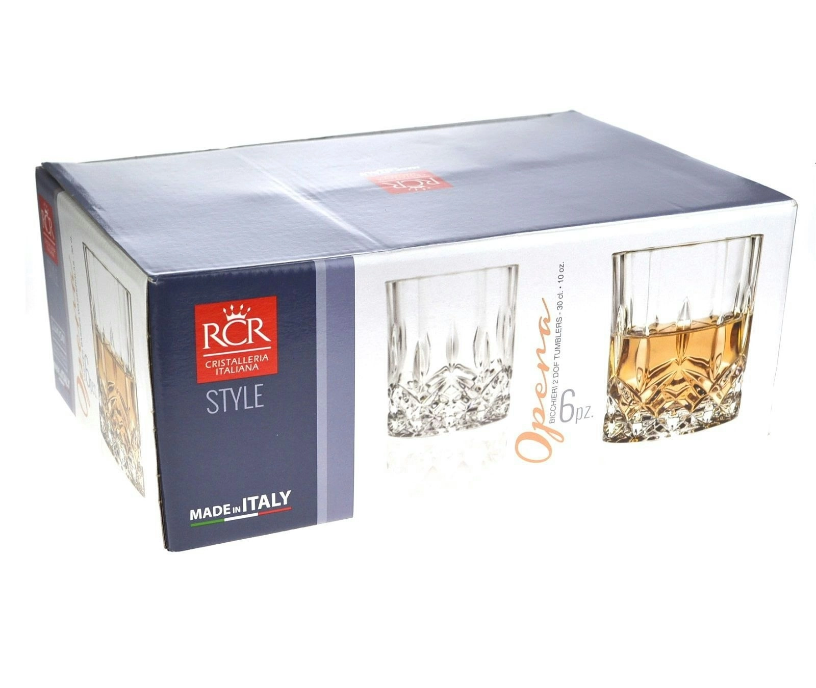 RCR OPERA CRYSTAL LIQUOR GLASSES 290ml - SET OF 6