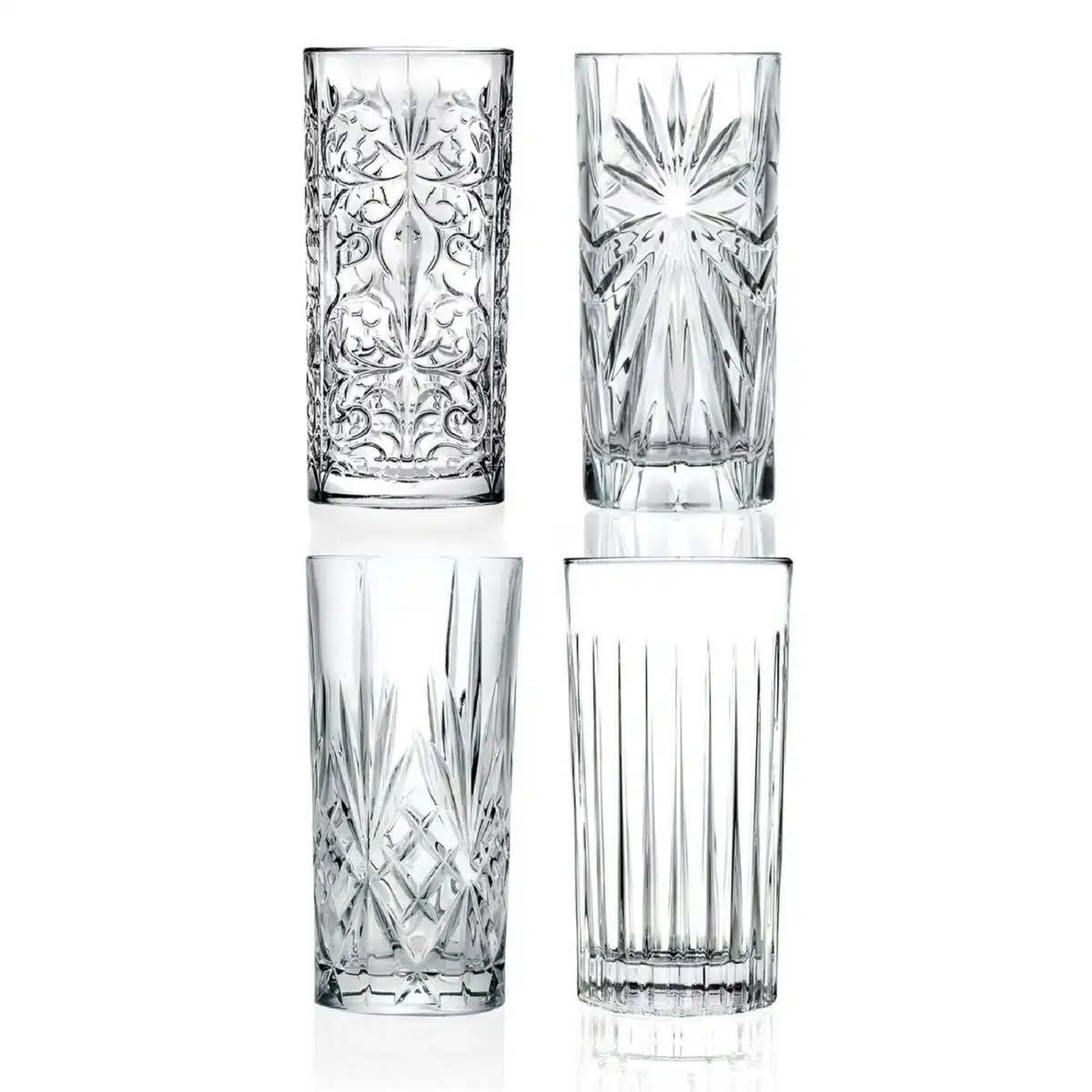 RCR MIXOLOGY HIGHBALL CRYSTAL TUMBLERS SET 4 - 440ml