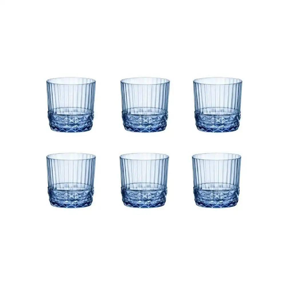 Bormioli Rocco AMERICA 20s 370ml ROCK DRINK GLASSES SET 6 -SAPPHIRE