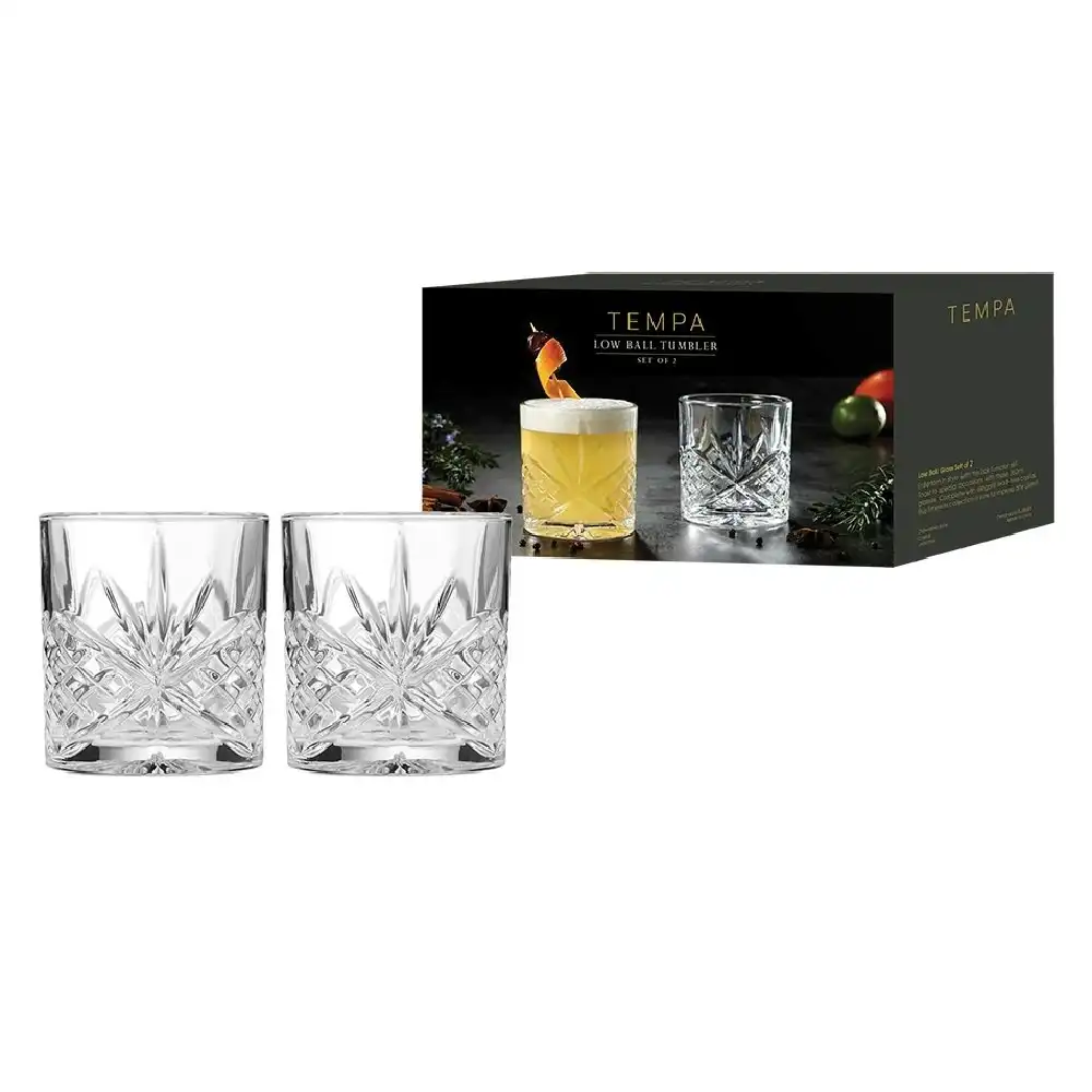 Tempa Ophelia Carved Glass Tumblers Set Of 2