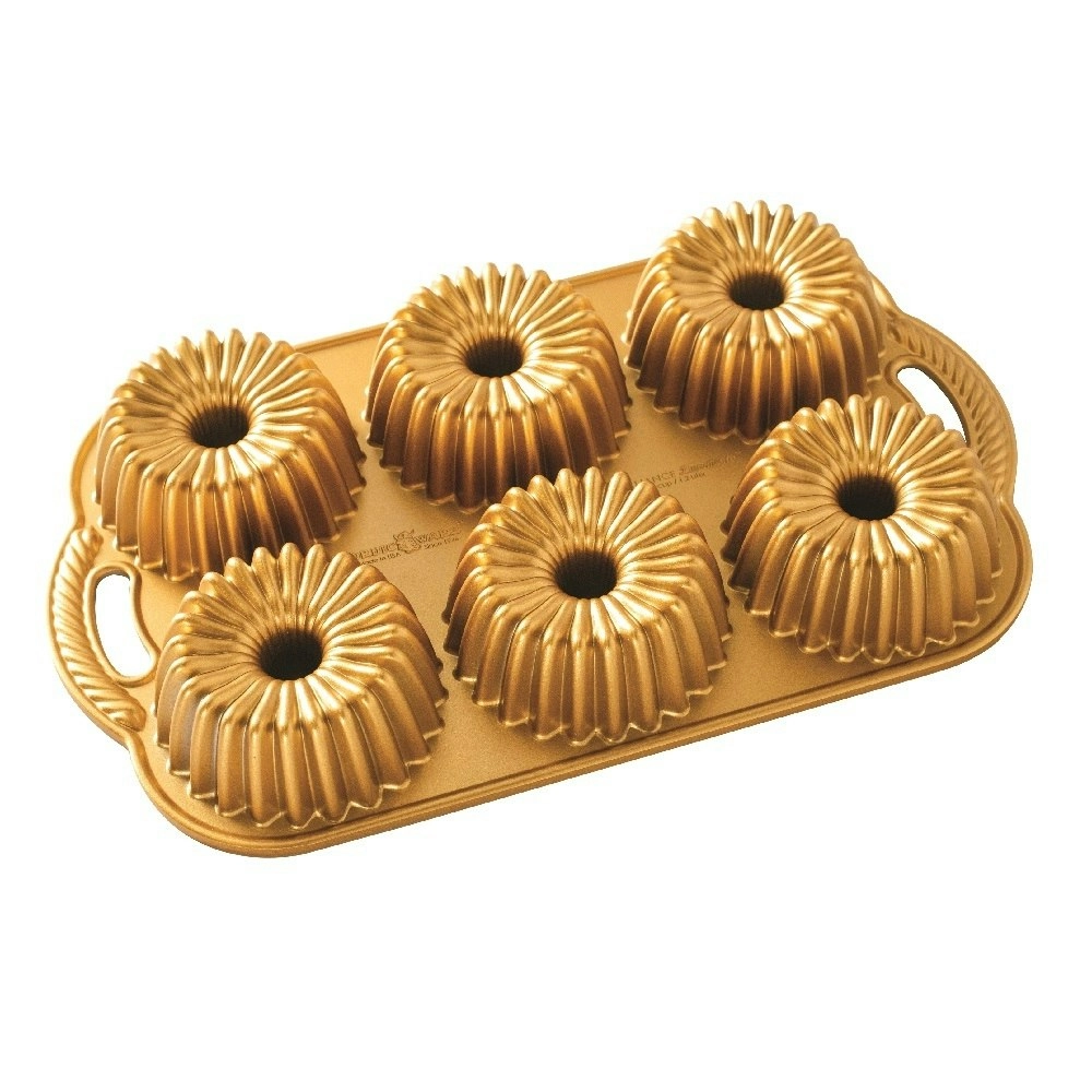 Nordic Ware Cast Aluminium Gold Brilliance Mini Bundtlette Pan