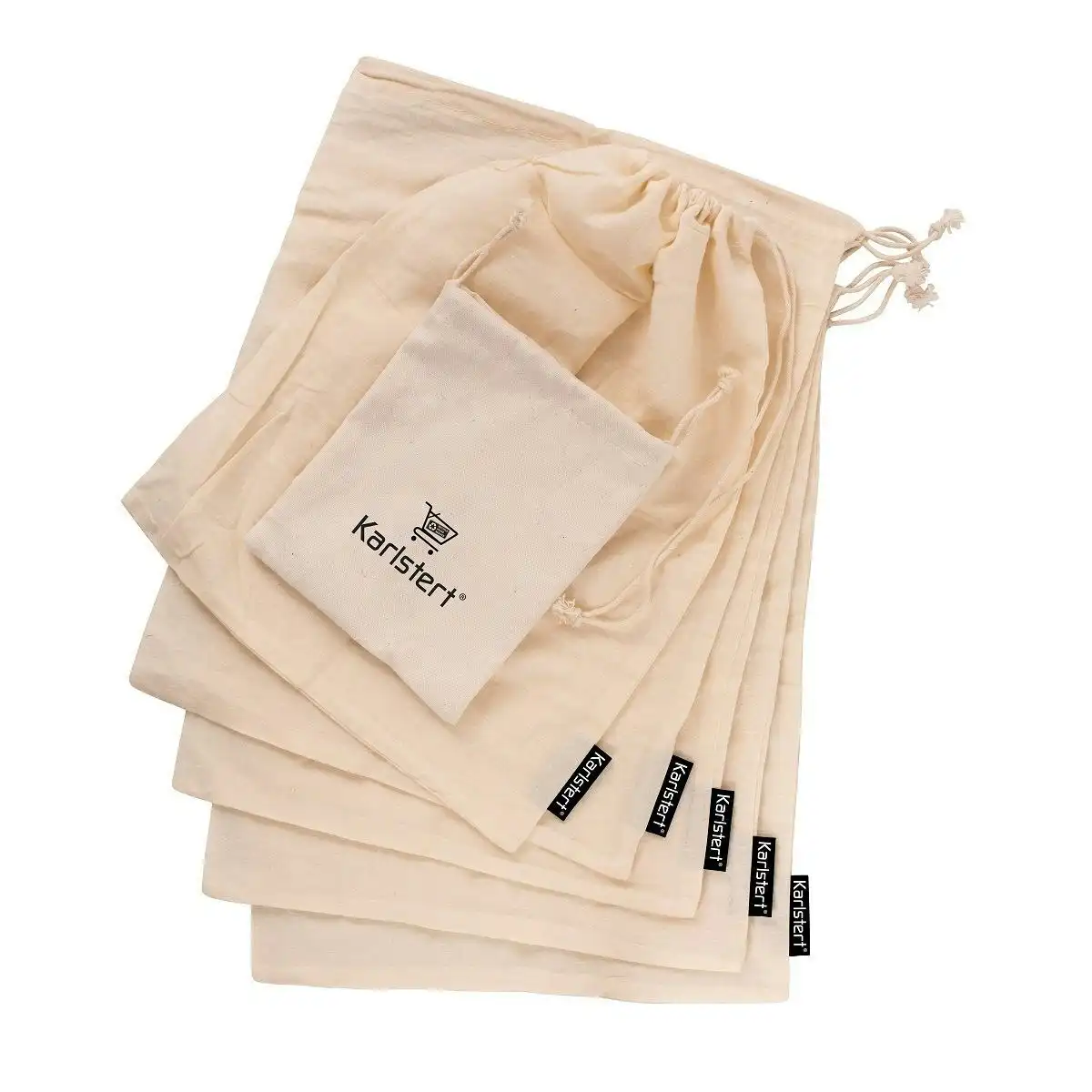 Karlstert Cotton Muslin Produce Bags   Set Of 5