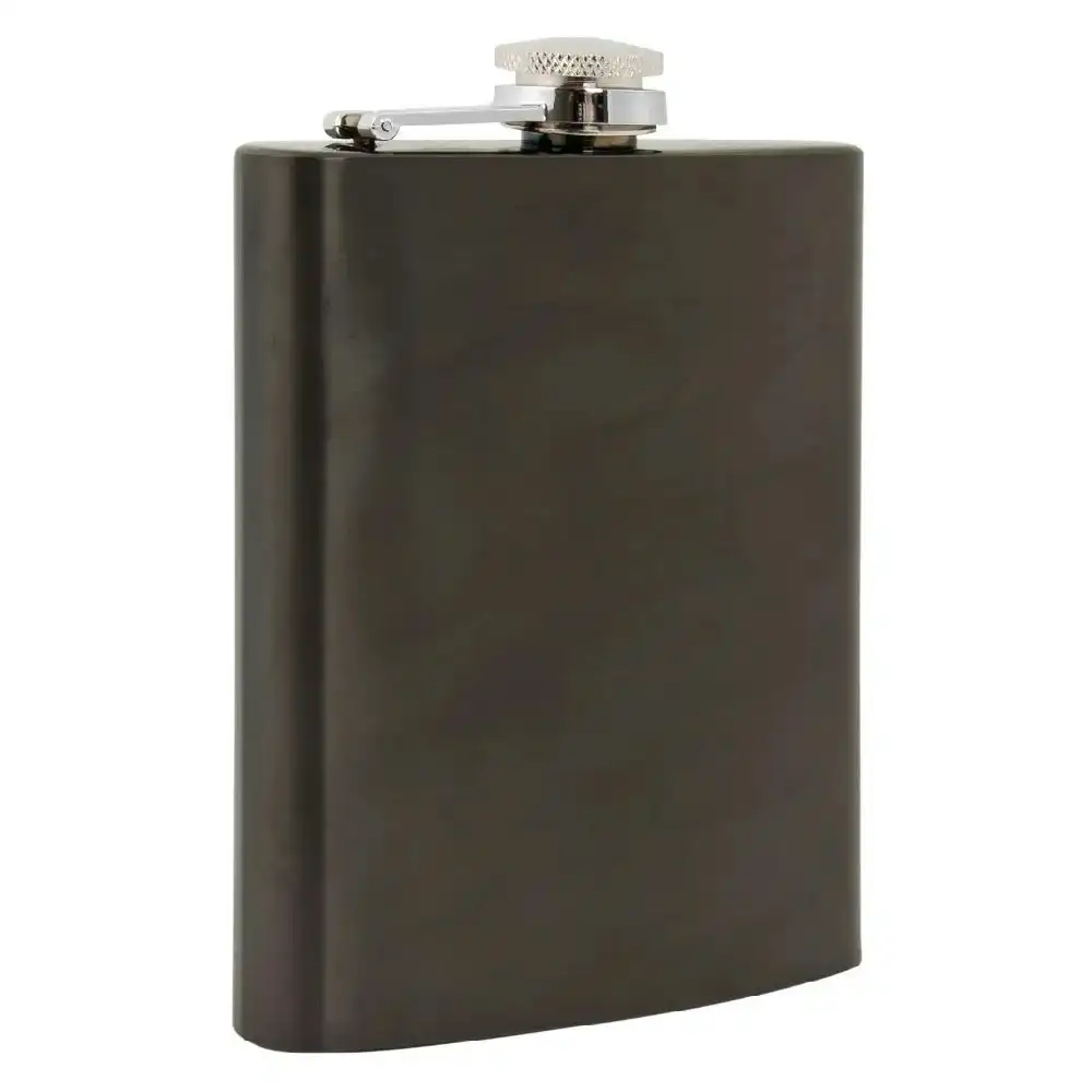 Vidori STAINLESS STEEL HIP FLASK 175ml 6oz - GUNMETAL