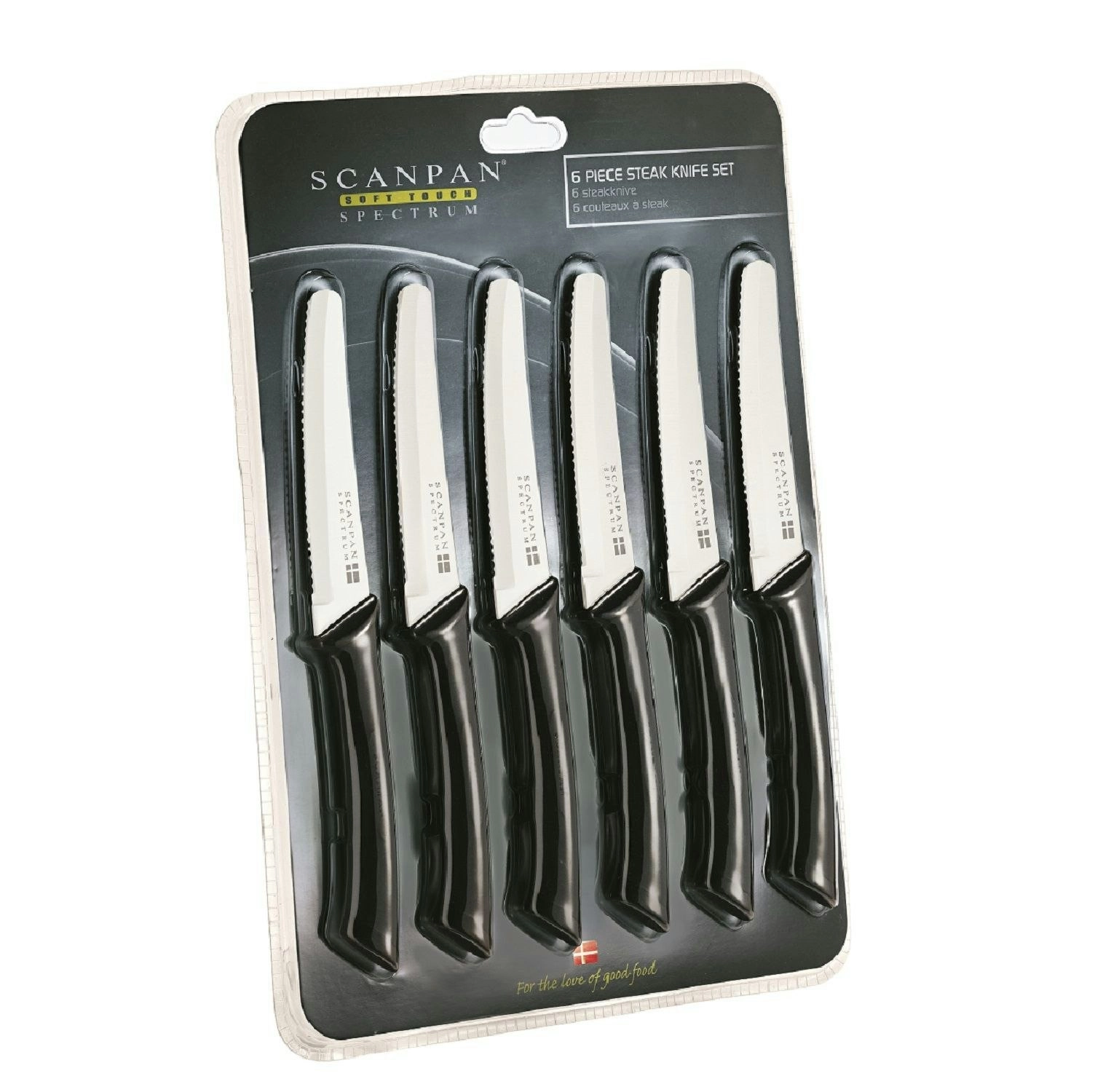 Scanpan Soft Touch Spectrum 6 Piece Steak Knives   Black