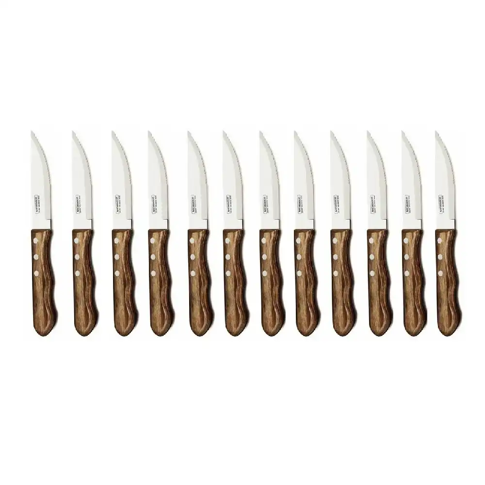 Tramontina CHURRASCO JUMBO SERRATED BROWN STEAK KNIFE 127mm SET 12