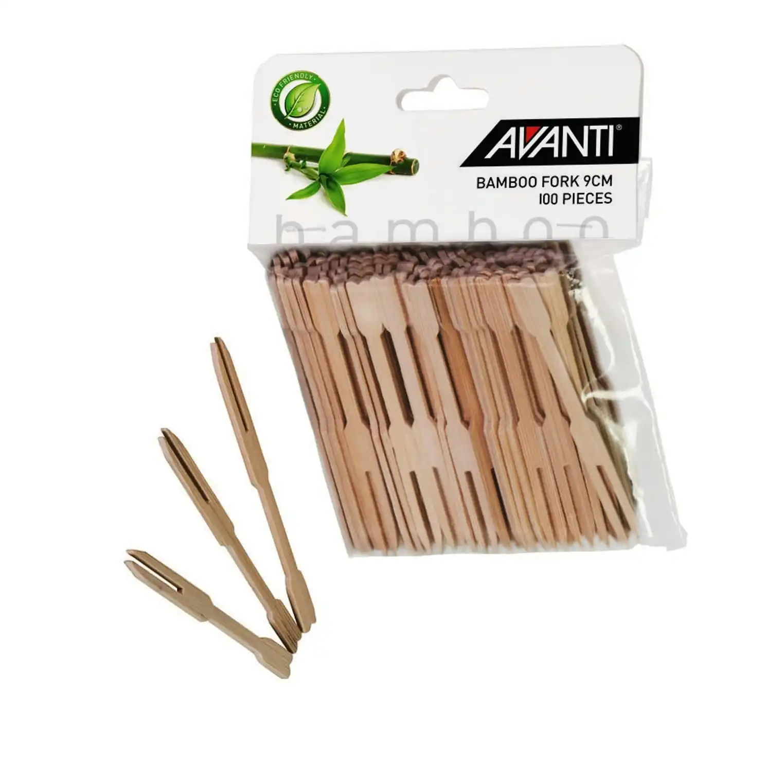 Avanti BAMBOO FORK 100 PIECE PACK 9cm