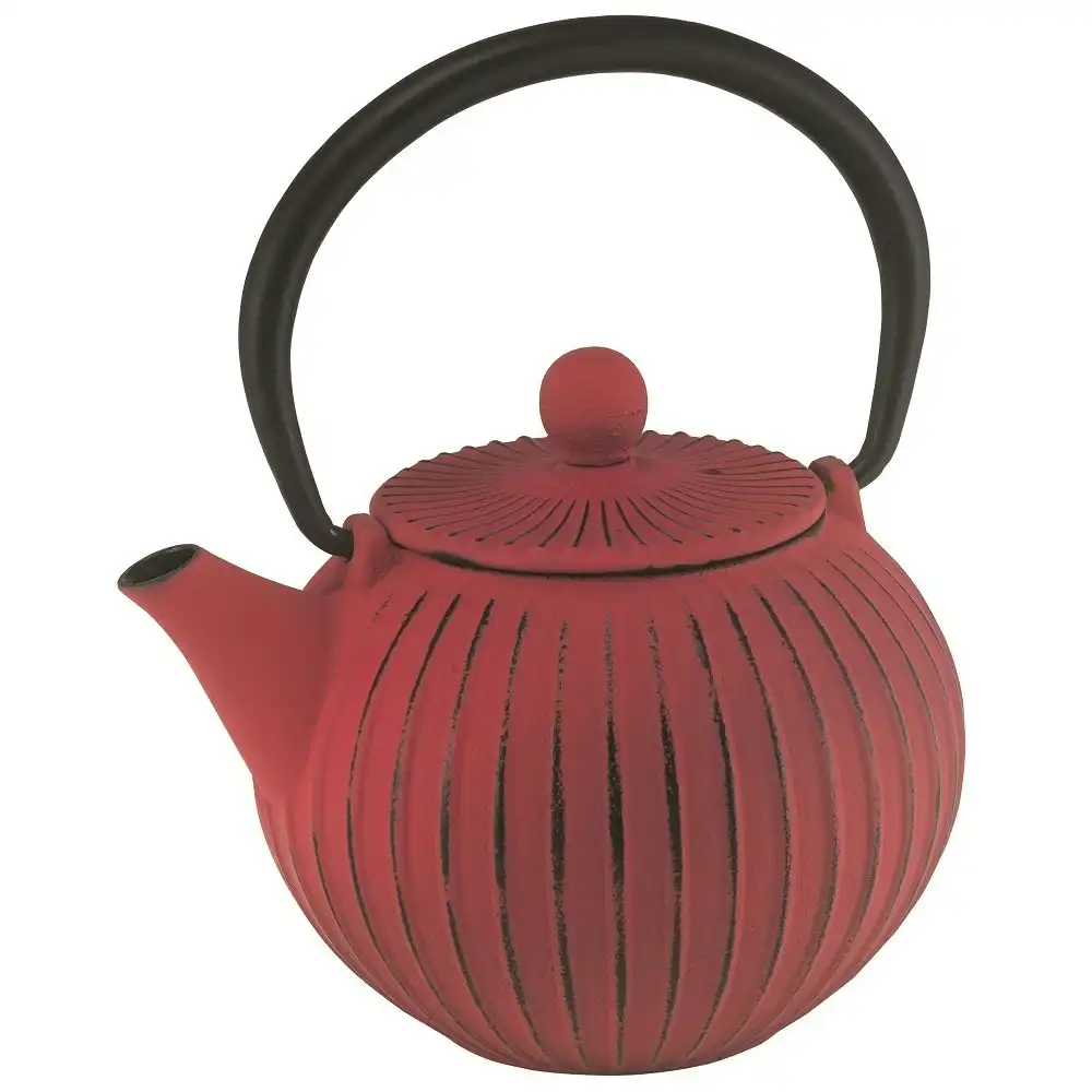 Avanti CAST IRON TEAPOT - RED RIBBED 500ml