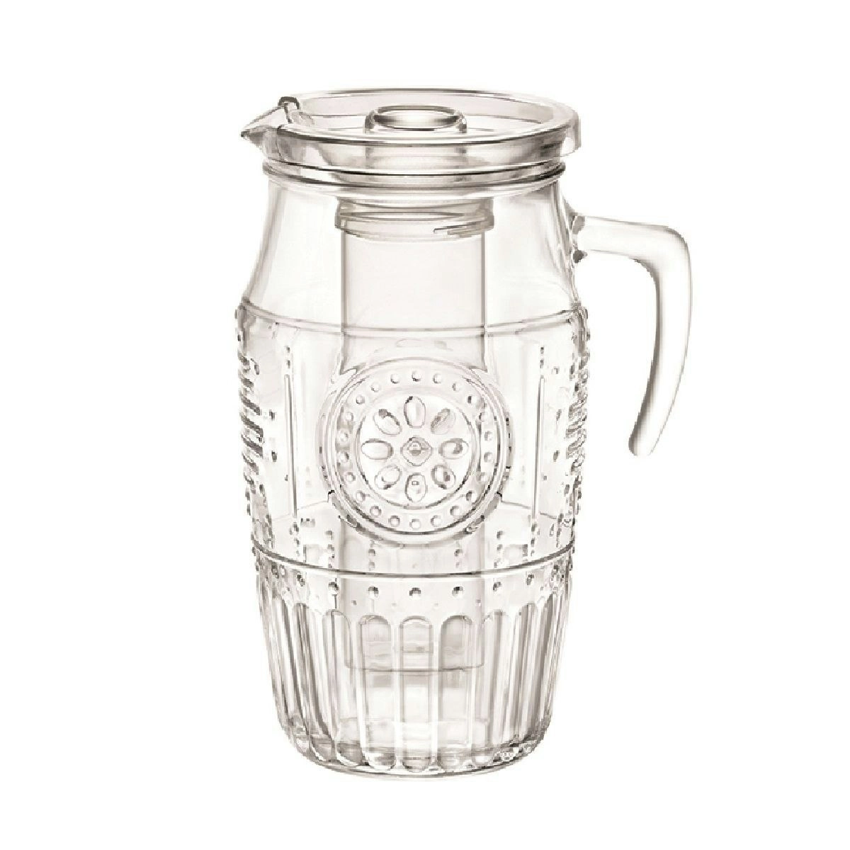 Bormioli Rocco Romantic 1.8l Glass Water Pitcher + Ice Insert