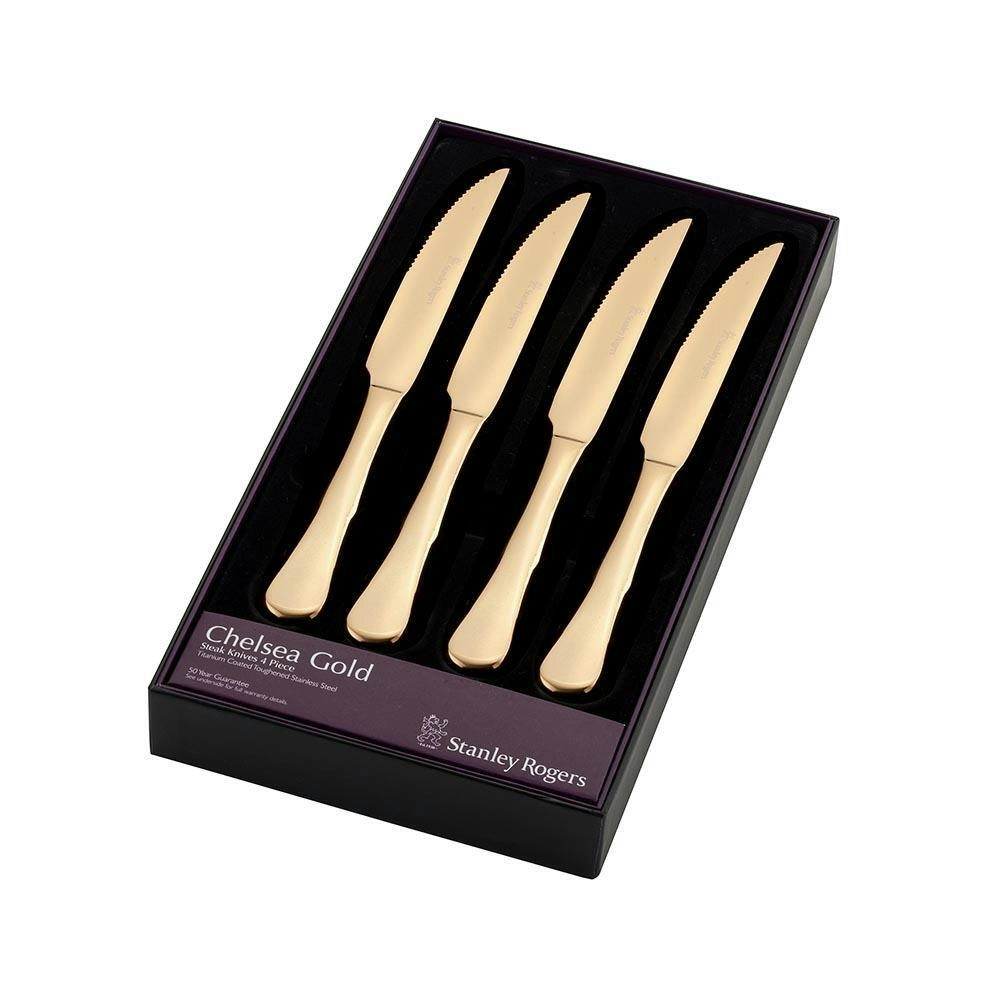 Stanley Rogers Chelsea Gold Steak Knives Set 4