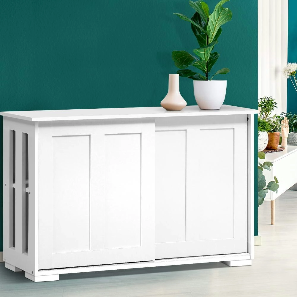 Artiss Buffet Sideboard Sliding Doors - SERA White