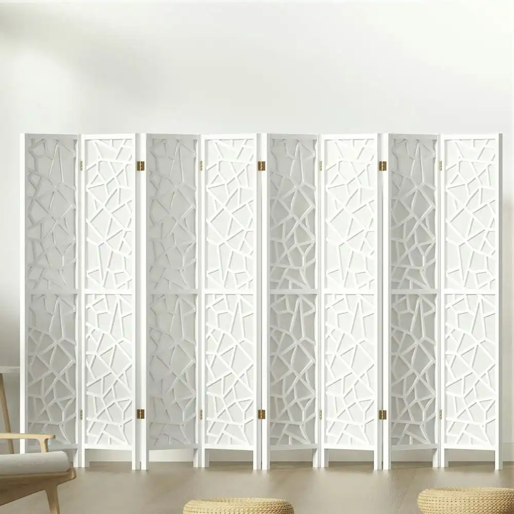 Artiss 8 Panel Room Divider Screen 325x170cm Clover White