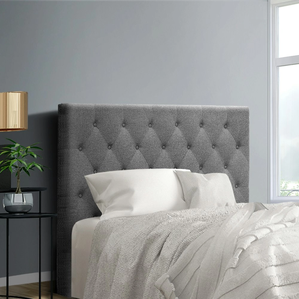 Artiss Bed Head King Single Size Fabric - CAPPI Grey