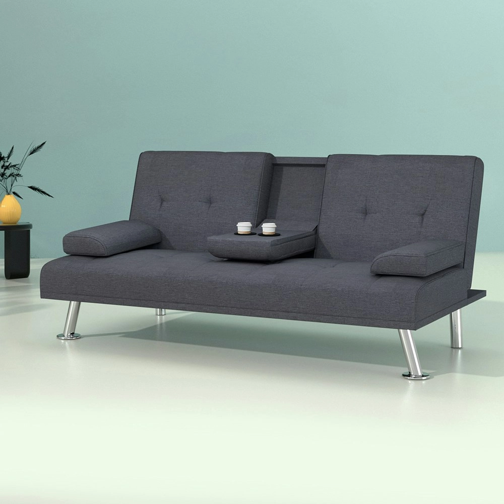 Artiss Sofa Bed 175CM Dark Grey Fabric