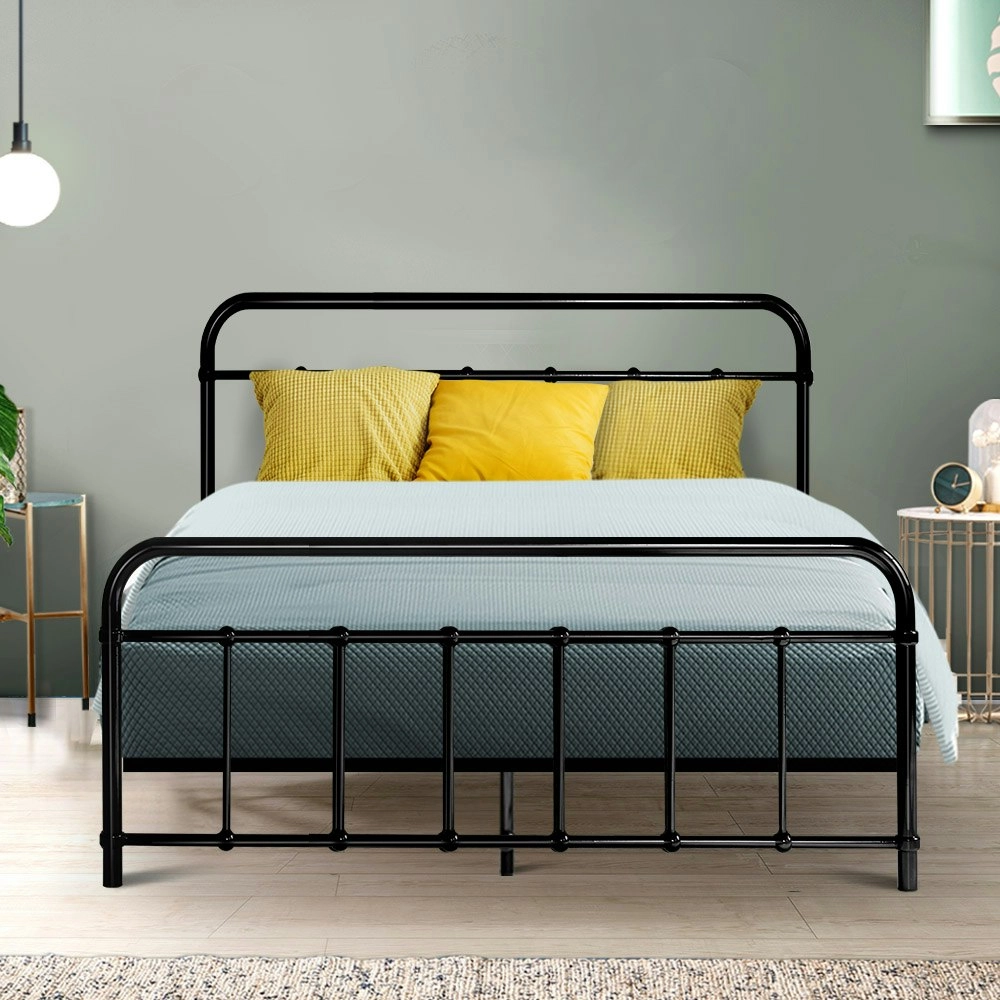 Artiss Bed Frame Metal Frames LEO - Double (Black)