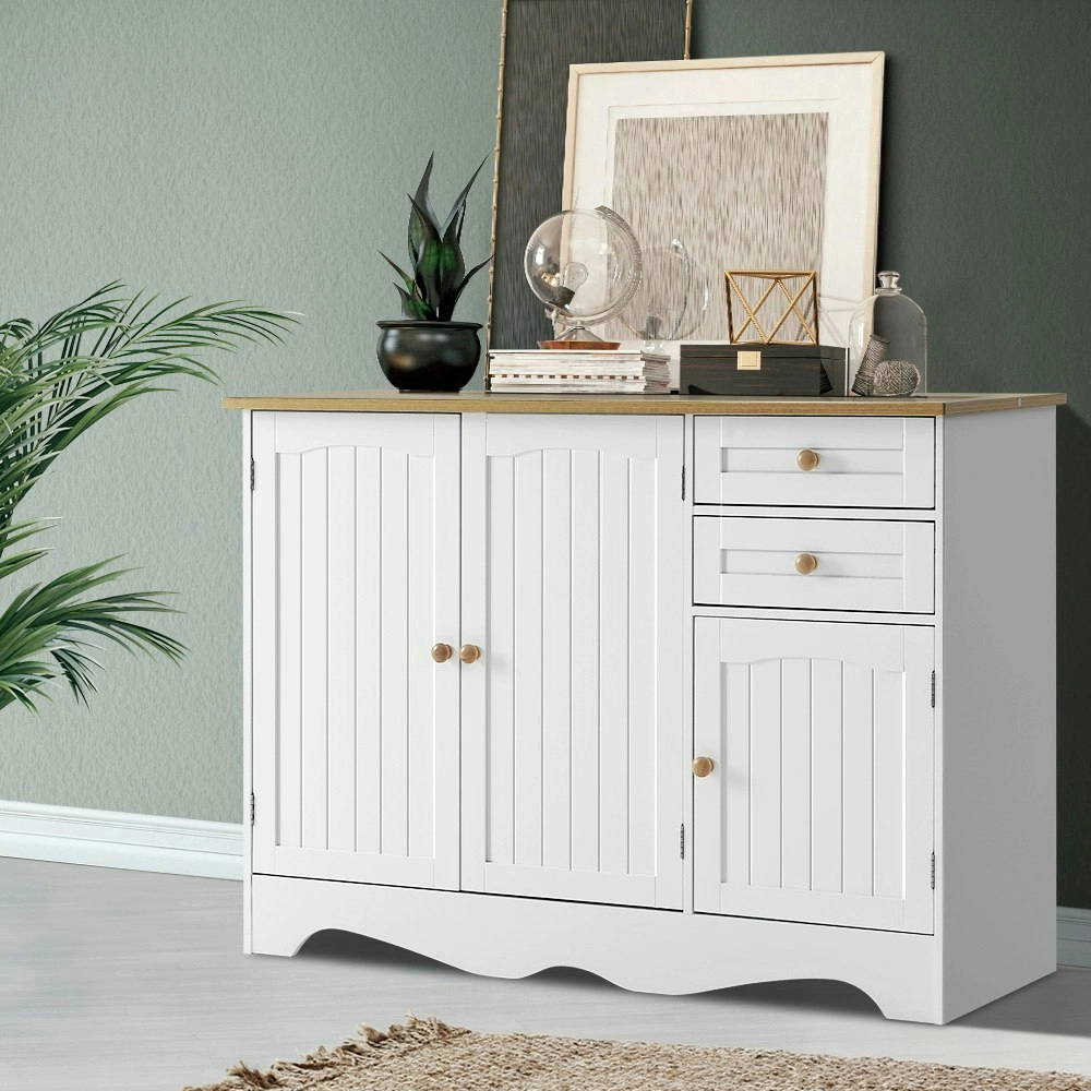 Artiss Buffet Sideboard 3 Doors - BERNE White