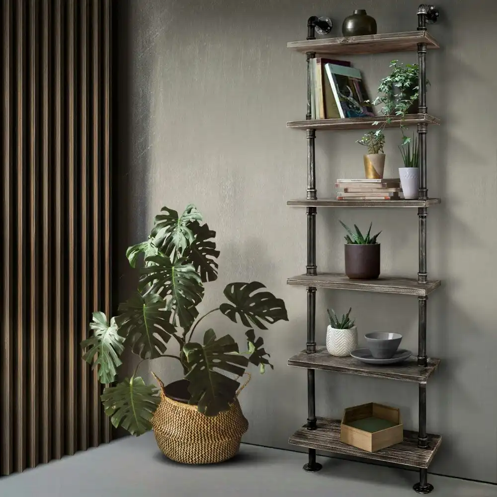 Artiss Floating DIY Pipe Shelf 6 Tiers - IDA