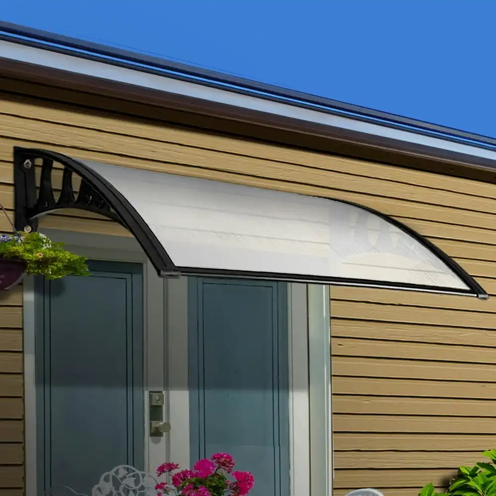 Instahut Window Door Awning? 1mx6m Transparent Hollow Sheet Plastic Frame