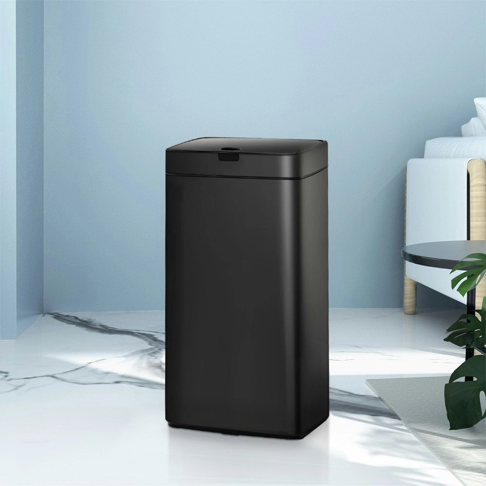 Devanti 45L Motion Sensor Bin Rubbish Automatic Black