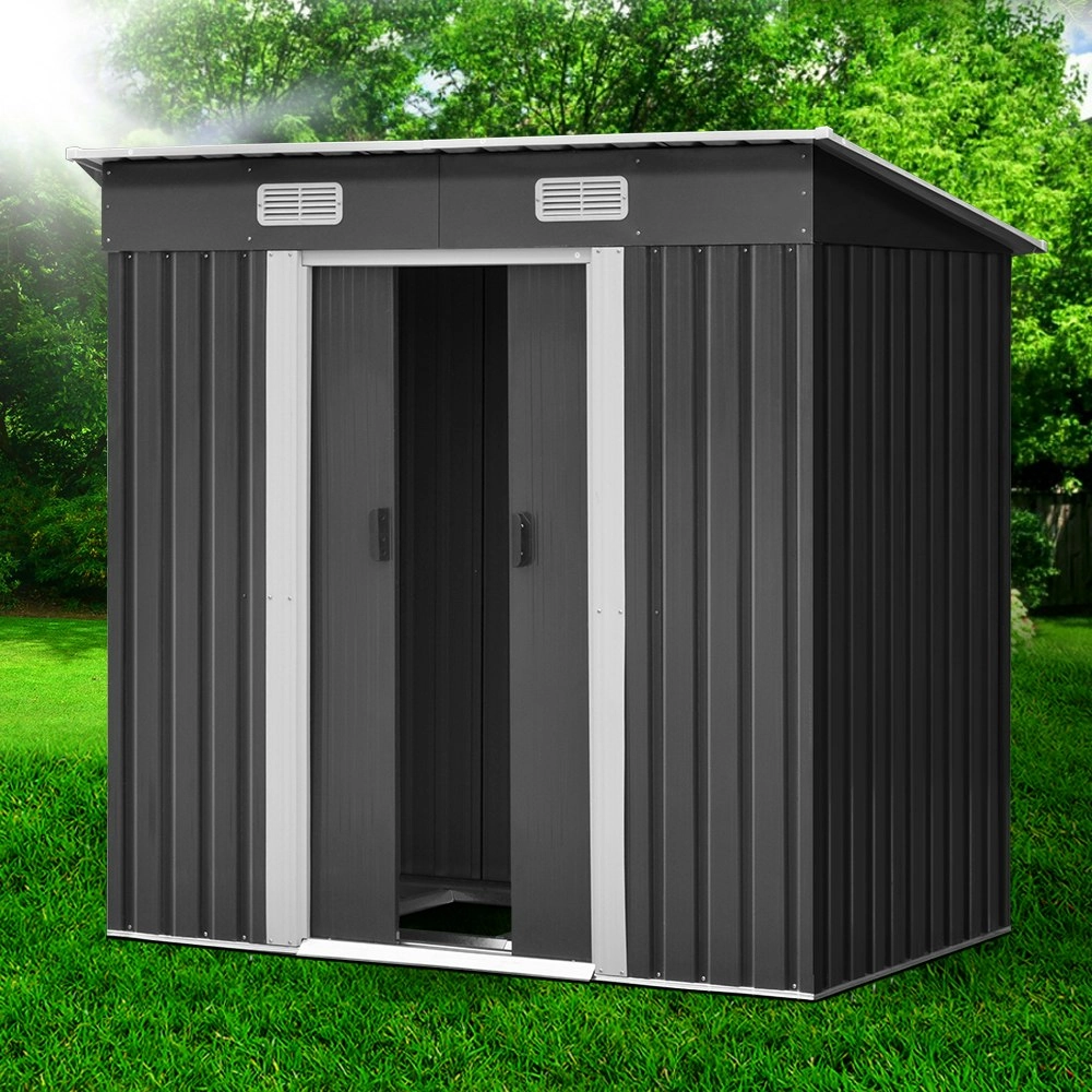 Giantz Garden Shed 1.94x1.21M w/Metal Base Sheds Outdoor Storage Tool Steel House Sliding Door