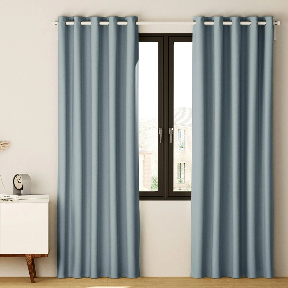 Artiss 2X Blockout Curtains Eyelet 300x230cm Grey