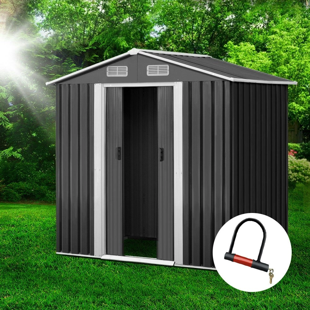 Giantz Garden Shed 1.96x1.32M Sheds Outdoor Storage Tool Workshop Metal Shelter Sliding Door