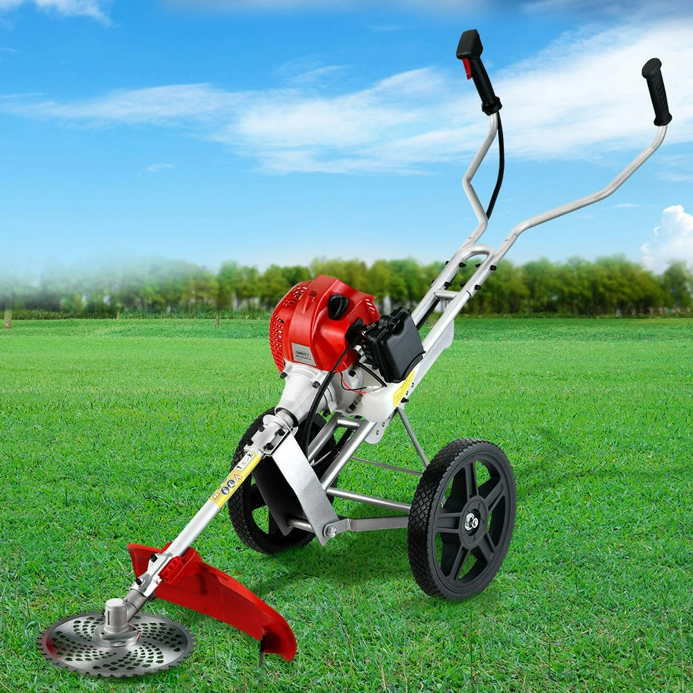 Giantz 62cc Petrol Brush Cutter Whipper Saw Trimmer 2 Stroke  3-in-1 Wheel