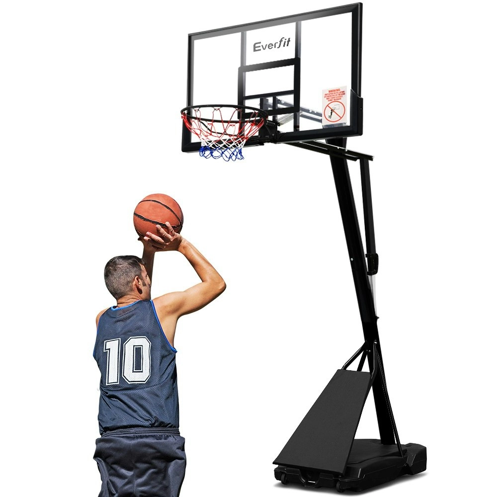 Everfit 3.05M Basketball Hoop Stand System Adjustable Height Portable Black Pro