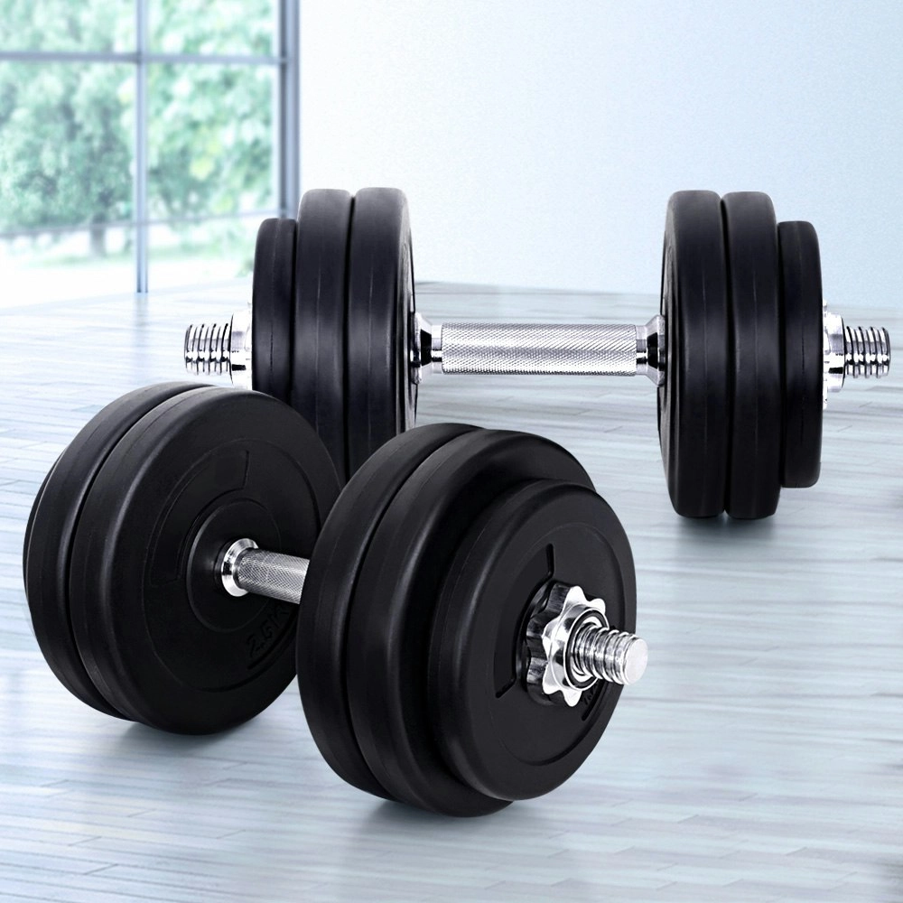 Everfit 30kg Dumbbell Set Weight Plates Dumbbells Lifting Bench