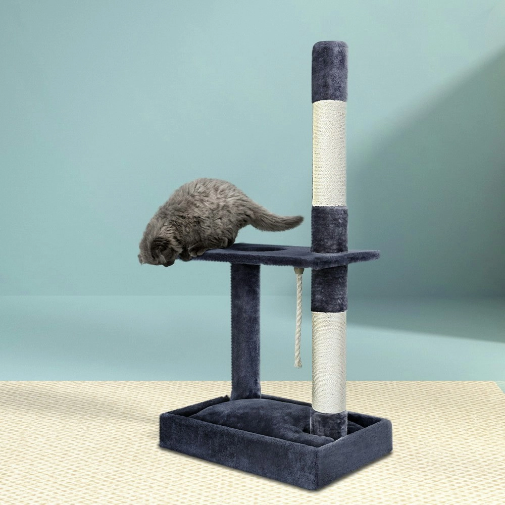 i.Pet Cat Tree 102cm Scratching Post Tower Scratcher Condo House Board Grey