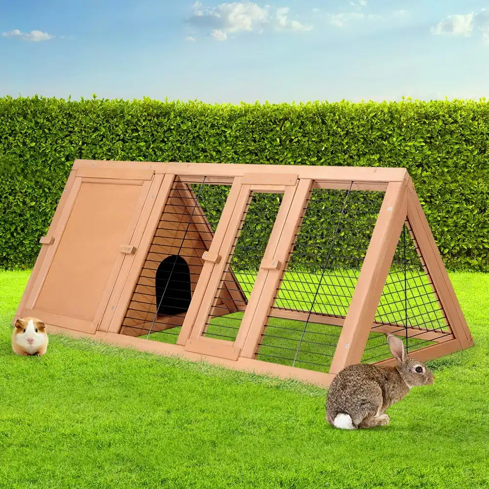 i.Pet Rabbit Hutch 119cm x 51cm x 44cm Chicken Coop Large Run Wooden Cage Outdoor