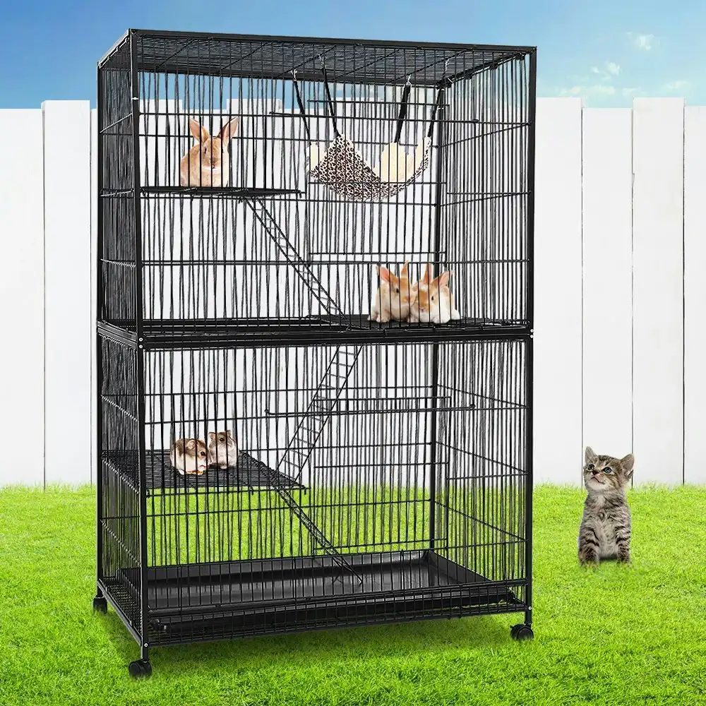 i.Pet Rabbit Cage 142cm Hutch 4 Level Bird Guinea Pig Ferret