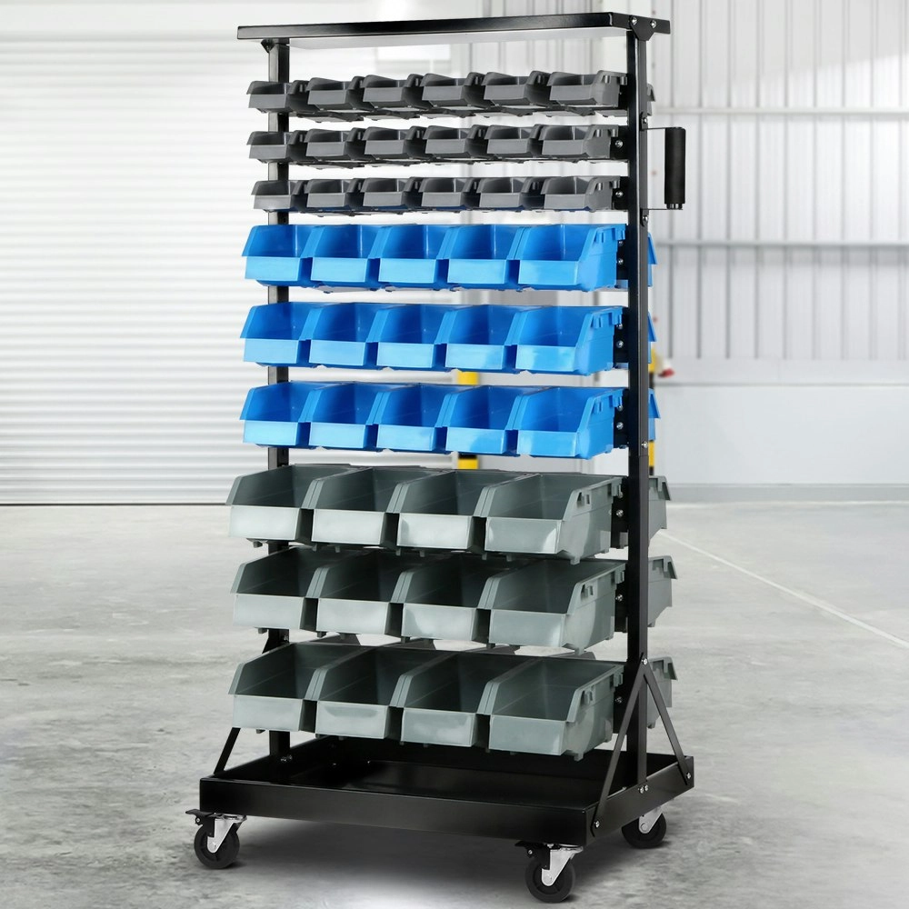 Giantz 90 Storage Bin Rack Stand Double-sided Wheels