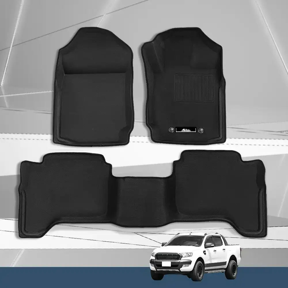 Weisshorn Car Floor Mats Rubber Compatible For Ford Ranger PX PX2 PX3 Dual Cab