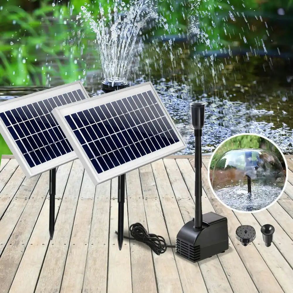 Gardeon Solar Pond Pump with 2 Panels 7.2FT