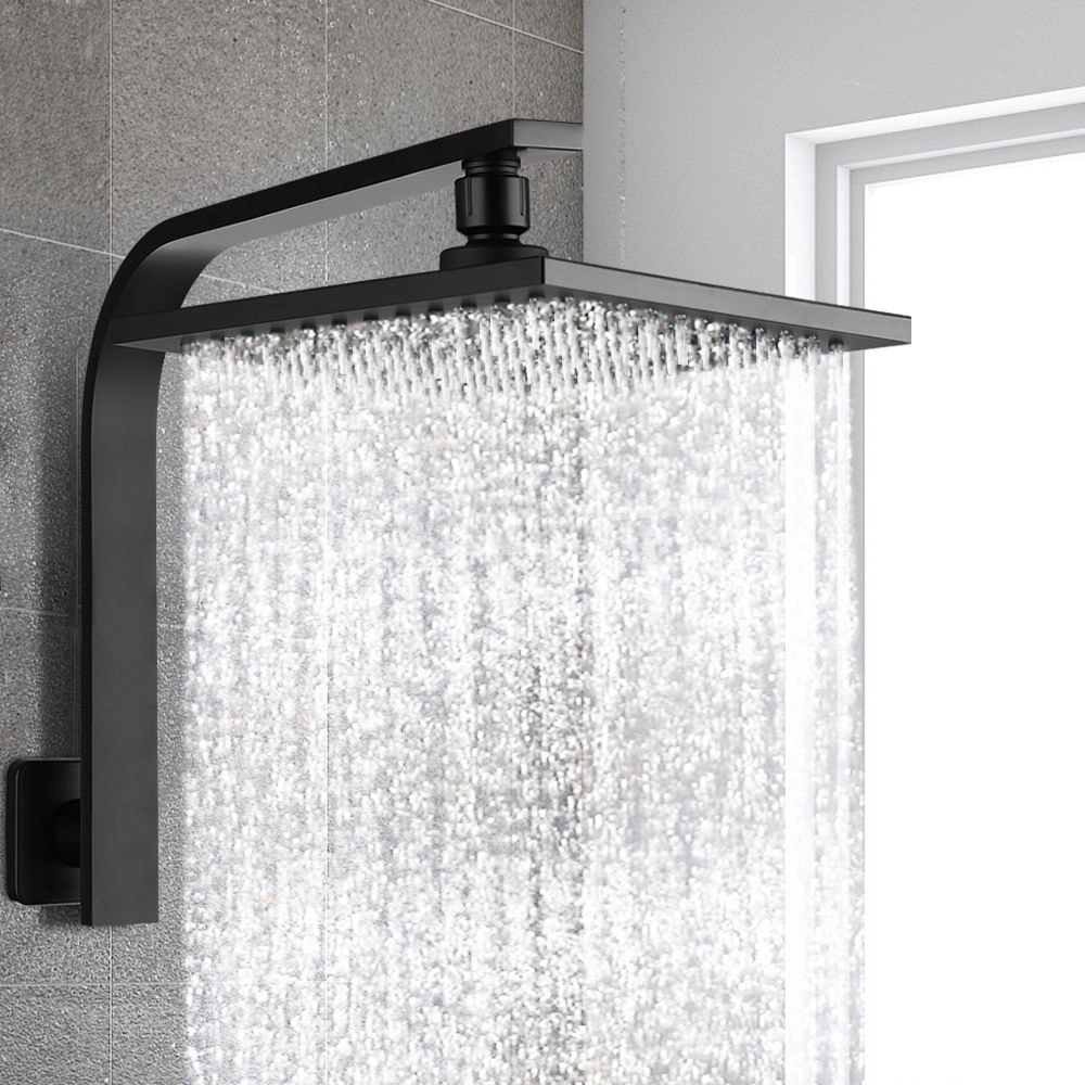 Cefito 8'' Rain Shower Head Wall Arm Square High Pressure Black