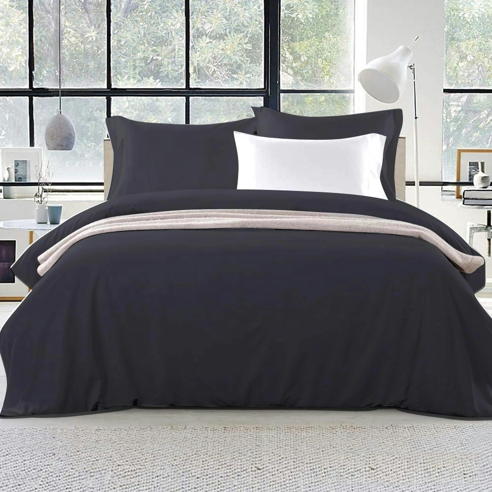 Giselle Bedding Quilt Cover Set Classic Black Super King