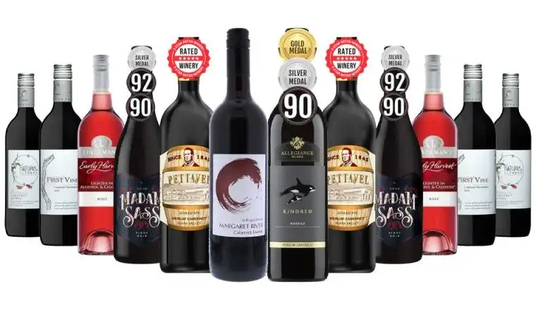 Stellar Premium Red Wines Mixed - 12 Bottles including wine from 5 Star Rated Winery with Gold & Silver Award wines