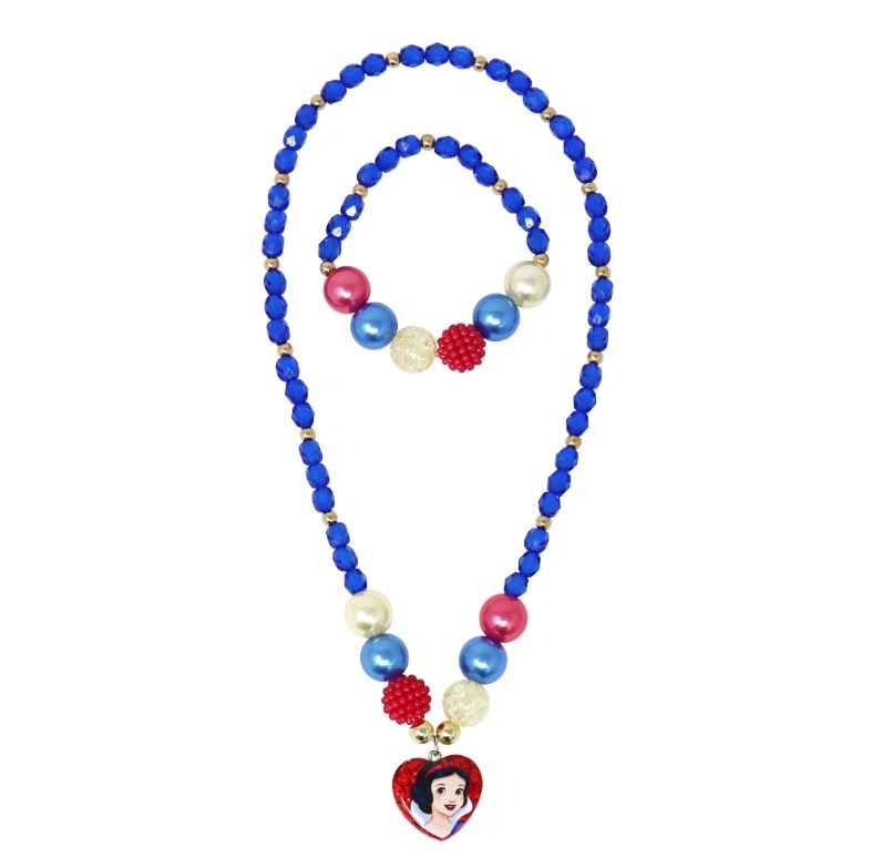 Disney Princess Snow White Pendant Stretch Beaded Necklace & Bracelet