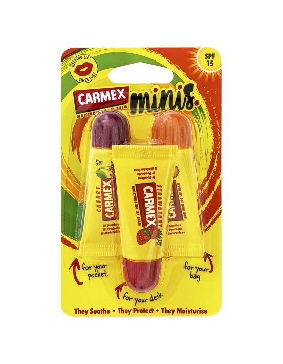 Carmex Lip Balm Squeeze Tube Minis 3 Pack