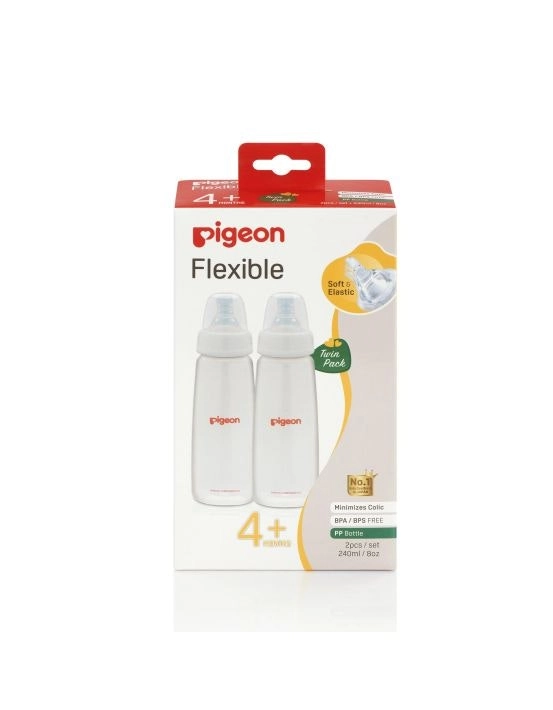 PIGEON Slim Neck Bottle PP Twin Pack 240mL