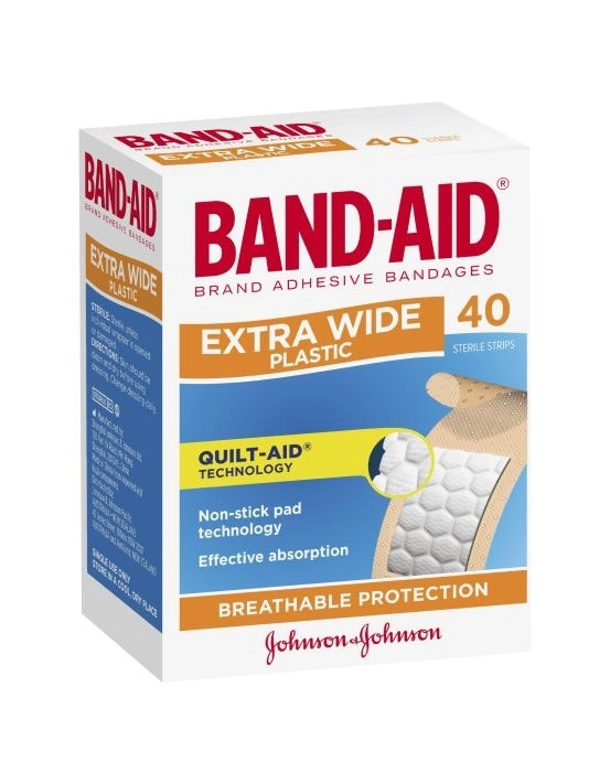 BAND-AID Extra Wide Plastic Strips 40 Pack