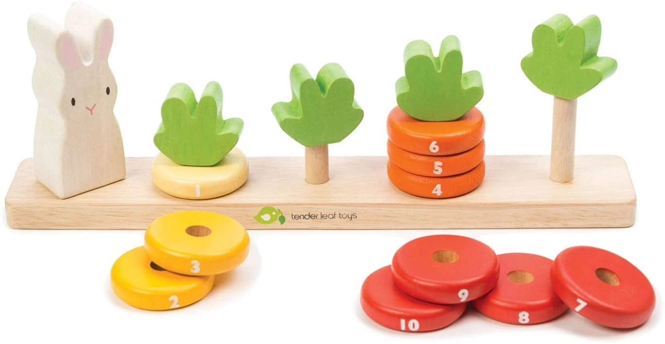 Tender Leaf Toys Counting Carrots Wooden Stacker