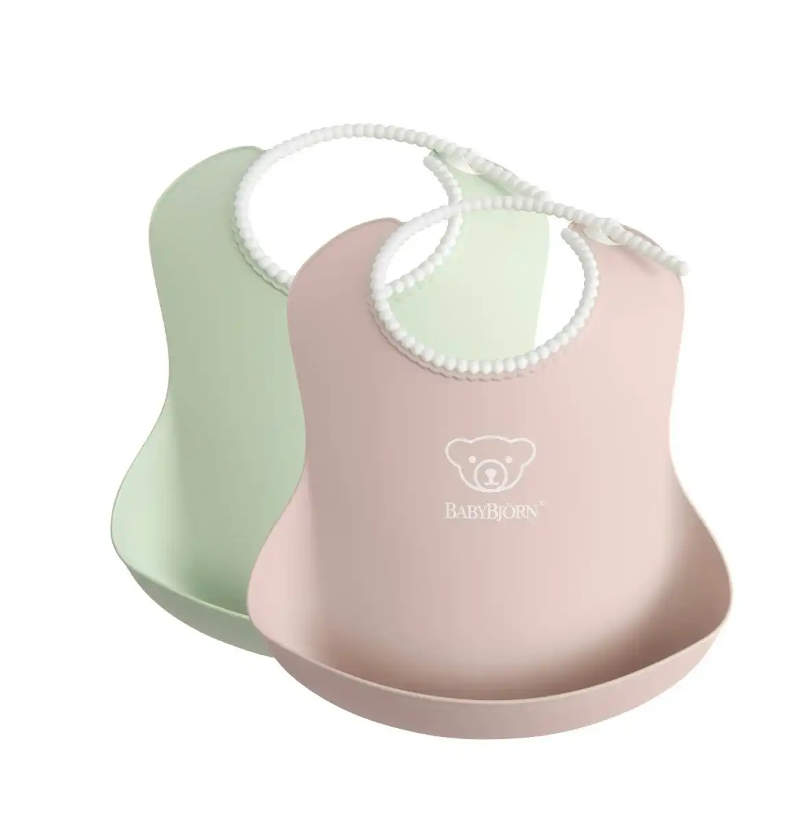 BabyBjorn Baby Bib 2-pack - Powder Green/Powder pink