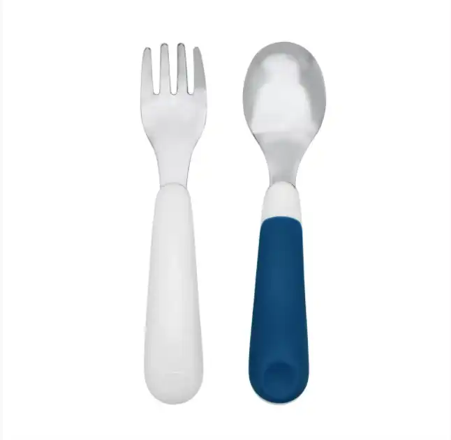 OXO Tot On-The-Go Fork And Spoon Set - Navy