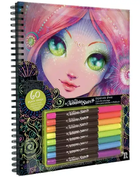 Nebulous Stars Coloring Book - Black