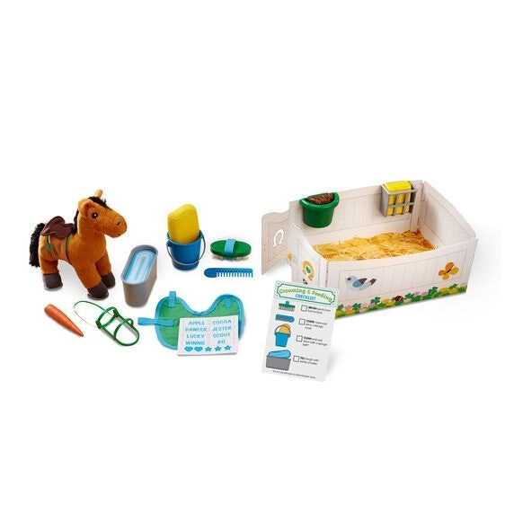 Melissa & Doug Feed & Groom Horse Care Play Set