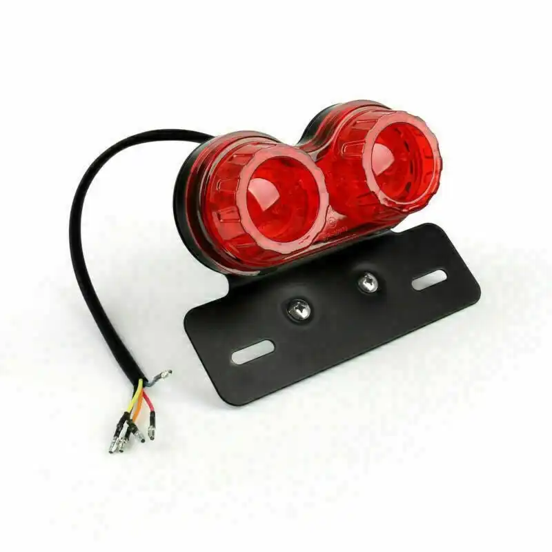 Motorcycle Led Rear Tail Light Brake Indicator Light Number Plate 12V Red T7