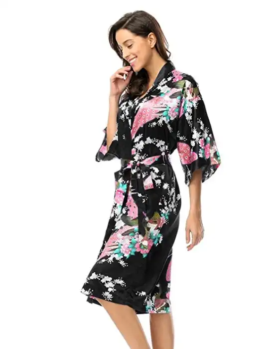 Women's Japanese Inspired Kimono - Black