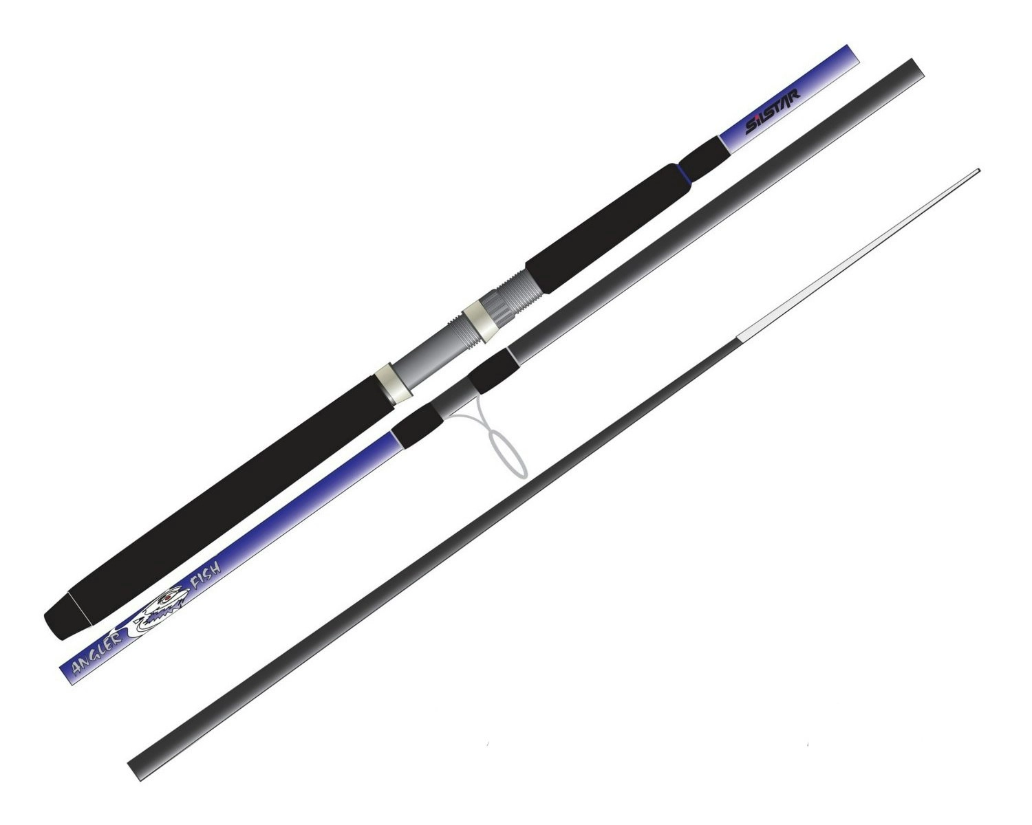 7ft Silstar Angler Fish 4-6kg 2 Piece Fishing Rod -Spin Rod with Solid Glass Tip