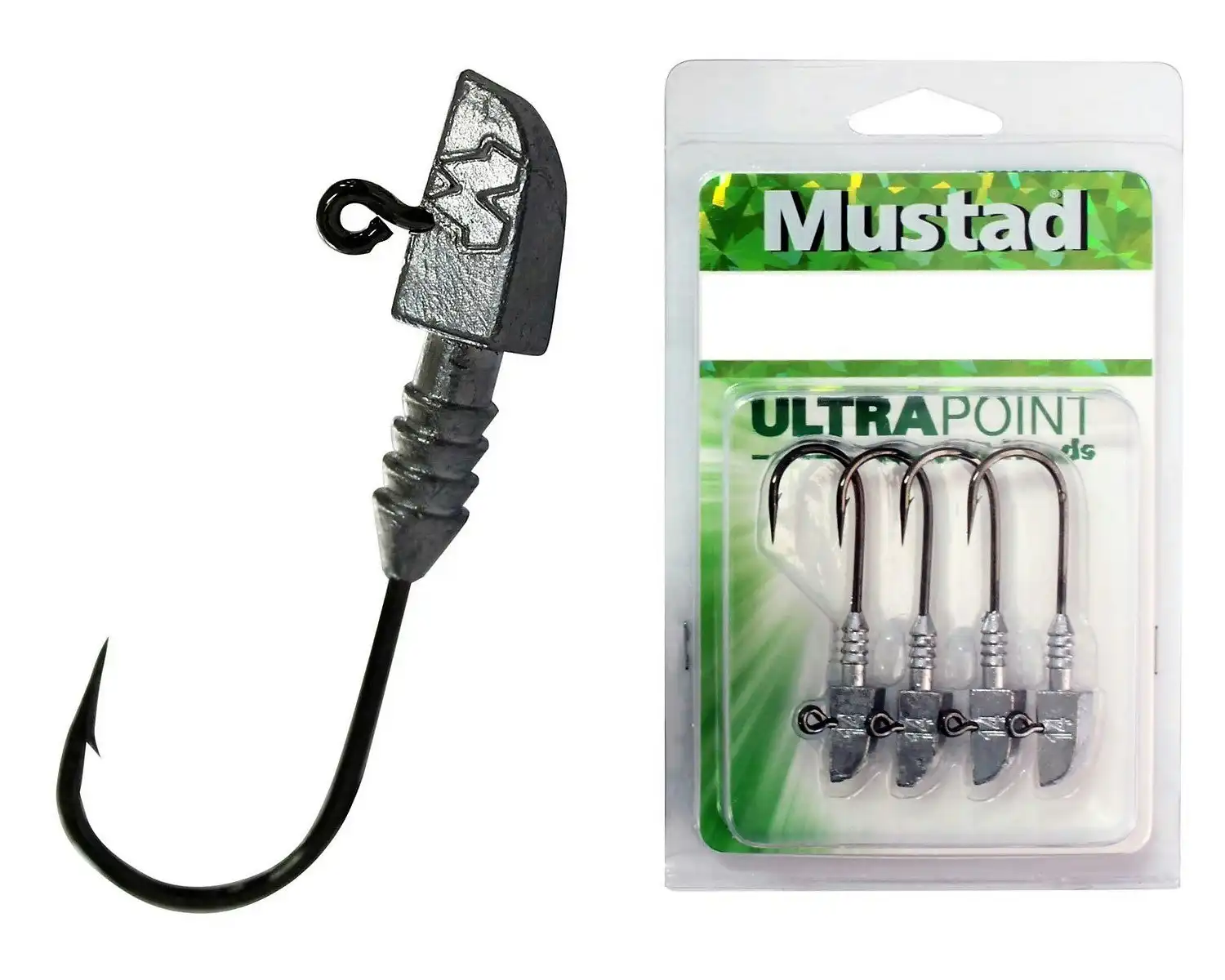 1 Packet of Size 2/0 Mustad Darter Jigheads - Choose the Weight